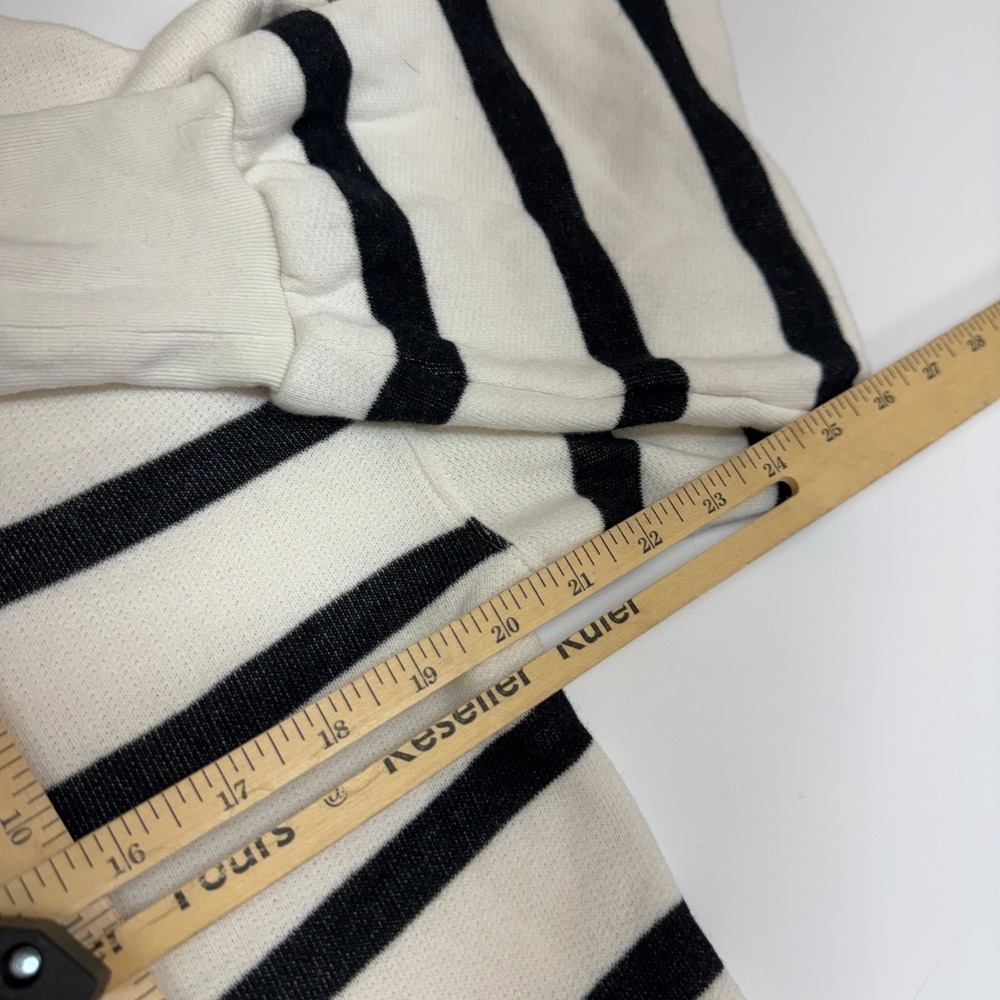 J.Crew Sweatshirt Womens Small White Black Terry Striped Nautical Coastal Preppy - Picture 10 of 10